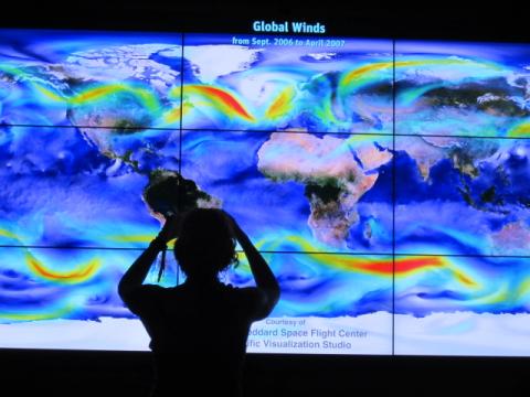 Photo : Image sur grand écran avec les courants dans la Baie de San Francisco