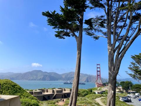 Vue sur le Golden Gate Bridge côté Océan Pacifique